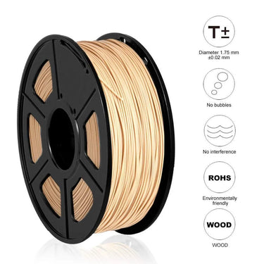 SUNLU Wood Fibre PLA Filament: Make great wood effect prints, 1.75mm 1kg/2.2lb Spool for 3D Printer from NSE Imports #2.